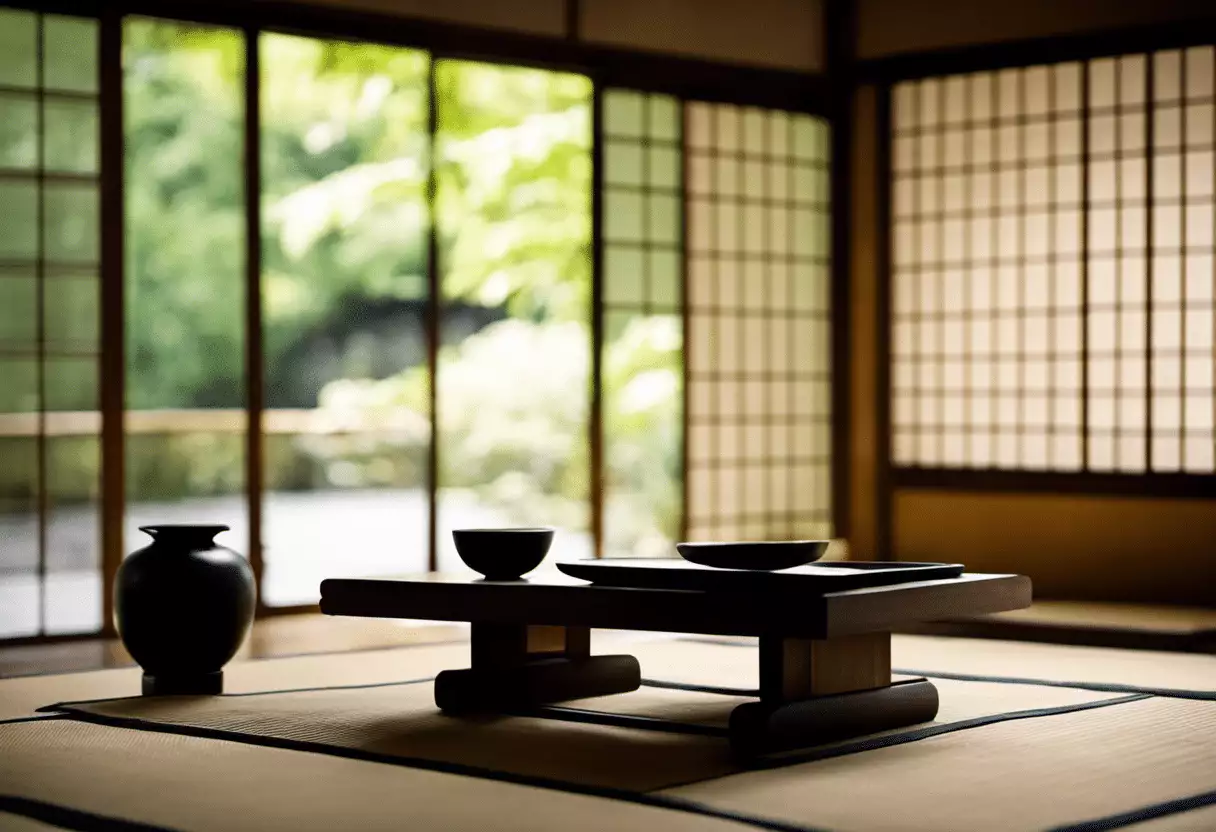 An image capturing the serene essence of Zen meditation in Japan