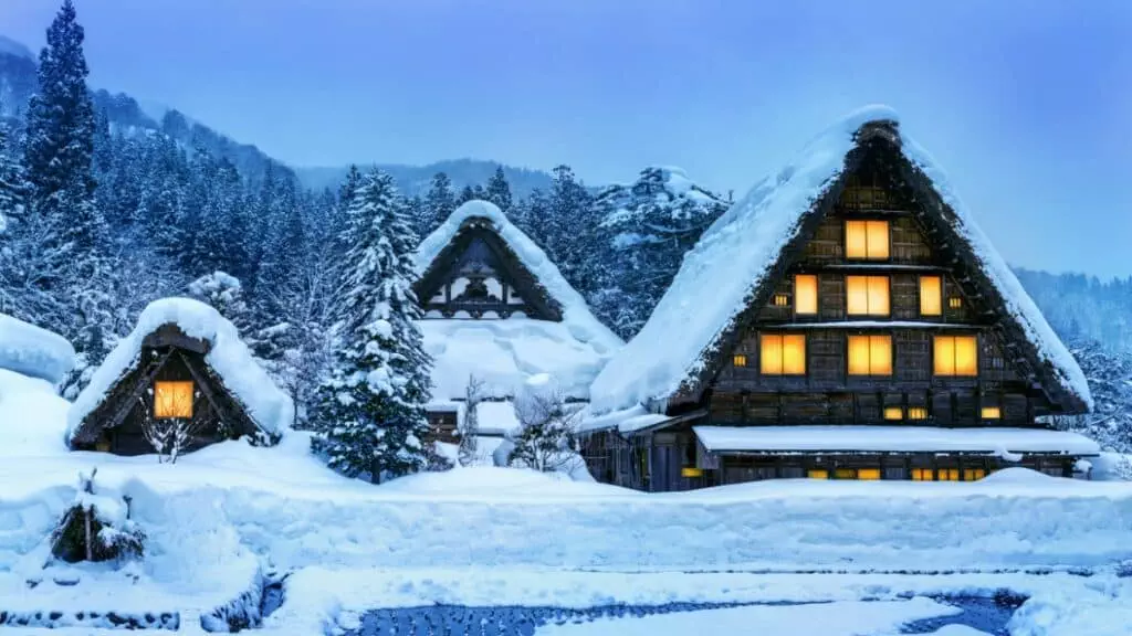 Shirakawa-go village in winter, UNESCO world heritage sites, Japan